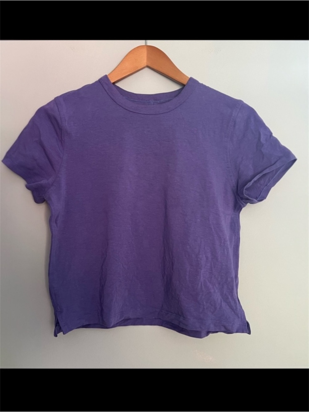 Lululemon Classic Fit Short Sleeve Shirt Cotton Blend Charged Indigo Size 4